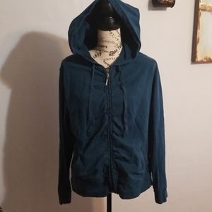 Women's NY&Co dark teal zip up hoodie XL